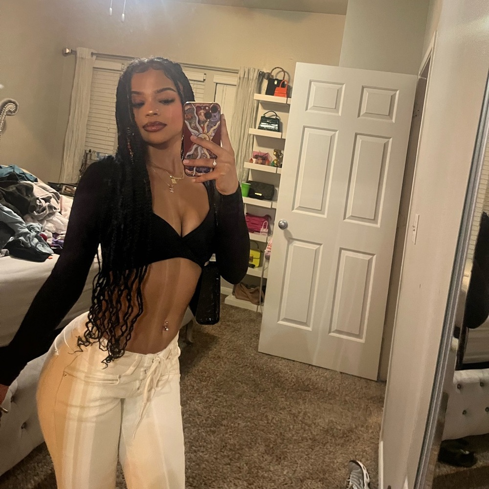 cream white bootcut pants